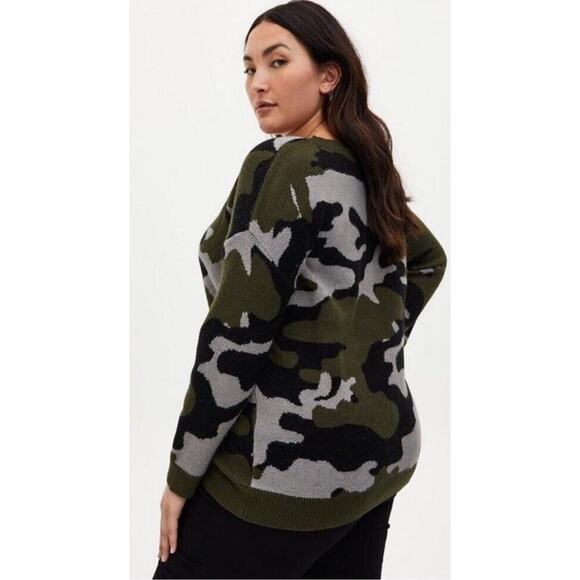 Torrid Camo Jacquard Crew Neck Pullover Women’s Plus Size 2 - Picture 11 of 11